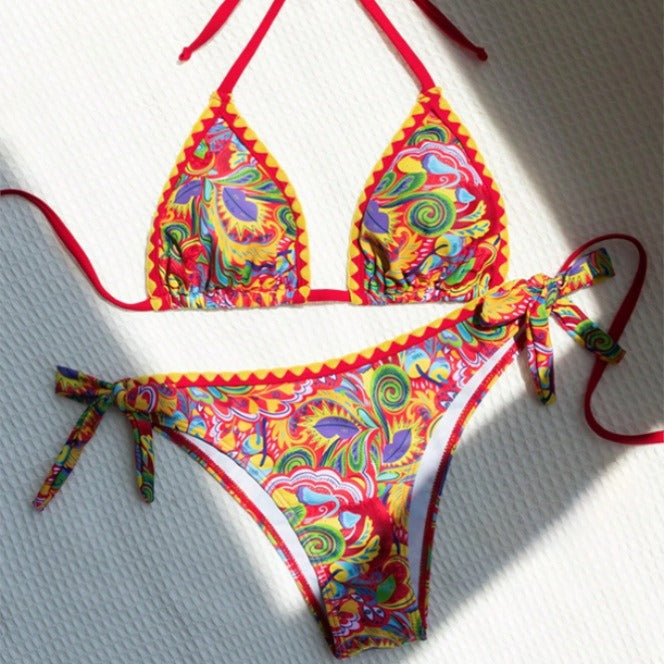 Ella - Set bikini a triangolo colorato