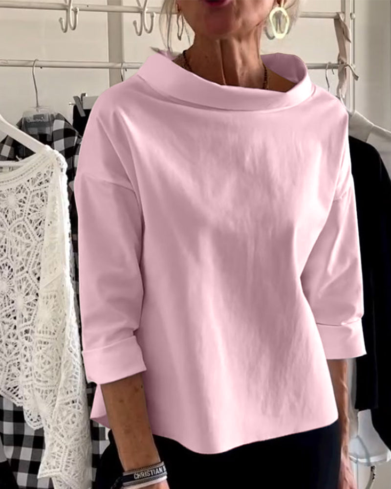 BRUNILDA - TOP CASUAL CON REVERS TINTA UNITA